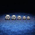 S925 Silver Gold-Plated D Color Moissanite Six-Prong Stud Earrings-0-0