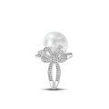 wholesale S925 silver 16mm European and American pearl ring with high-carbon diamonds, elegant and goddess-like style for women in 2025-0-5