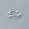 wholesale S925 Sterling Silver Fresh Sweet Ins Style Niche Design Personalized Flower Open Ring R02296-0-4