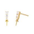 wholesale 18K Gold Light Luxury Princess Style Diamond Pearl Earring Setting Women's 14K Gold Ear Stud DIY Inlay Pearl Accessories-0-2