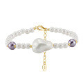 wholesale S925 Sterling Silver Irregular Pearl Beaded Bracelet with Factory Direct Sales-0-0