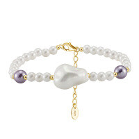wholesale S925 Sterling Silver Irregular Pearl Beaded Bracelet with Factory Direct Sales-925 silver