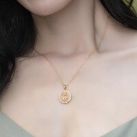 wholesale S925 Sterling Silver New Original Design Cute Cartoon Bunny Pendant Choker Necklace Manufacturer Wholesale-10K gold + swimming paint (excluding chain)  925 silver