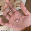 wholesale S925 Sterling Silver Vintage Rose Estate Pink Diamond Necklace with Full Diamond Round Loop Pendant Collarbone Chain-0-1