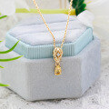 wholesale S925 silver plated with 14k gold, Japanese retro style light yellow crystal and white zircon pendant-0-1