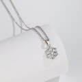 wholesale Metal material small batch design minimalist fresh snowflake pendant women's diamond-encrusted ice crystal necklace luxury collarbone chain free engraving-0-2