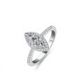 S925 Silver Moissanite Marquise Shape 1 Carat Women's Ring-0-4
