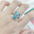 wholesale S925 Sterling Silver Small Fresh 85 Carat Gemstone Ring with Natural Topaz Extra Large Main Stone Simple Ring-0-2