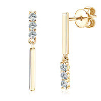 Sterling Silver Square Moissanite Stud Earrings for Women-V-style [Clearance Sale with Free Shipping] K Gold  925 Silver