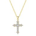 wholesale S925 Sterling Silver European and American Style Cross Pendant Necklace, Classic Zircon Women's Choker, Thick Chain Collarbone Necklace-0-6