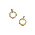 wholesale 18K gold fashion accessories style assortment, fashionable commuting, simple stud earrings inlaid with natural topaz, dropshipping available-0-5