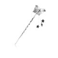 wholesale 999 Pure Silver Hairpin, Ethnic Style Retro Butterfly Tassel Hair Stick, Solid Silver Hair Accessory for Updo Hairpin-0-4