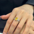 wholesale 925 Silver Plated with Simulated Diamond Luxurious Rectangular Emerald Cut Ring Band 7*9mm-0-1