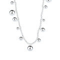 wholesale S925 Sterling Silver Korean Style Personalized Mixed Large and Small Sphere Bead Necklace, Minimalist Creative Collarbone Chain for Women-0-4