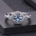 wholesale S925 Silver Designer Light Luxury Natural Topaz Ring with High-End Setting and Natural Gemstone-0-1