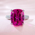 wholesale Metal material first: Mu Jing Jewelry's new luxury Rubellite large diamond ring 10*12mm, live streaming fashion hit for wealthy women's delight-0-5