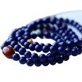 wholesale 18k gold with natural Afghan lapis lazuli 108 bead Buddha bracelet featuring hollow floral beads 6mm lapis lazuli original bracelet-0-4