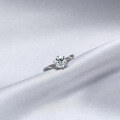 wholesale 925 Sterling Silver Moissanite Ring for Women 1 Carat Six-Prong Solitaire Ring Couple Style Engagement Wedding Diamond Ring Birthday Gift-0-1