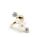 wholesale 925 Silver Gold Plated, DunLi New Gentle Shell Flower Ear Clip with Zirconia for Women, No Piercing Required-0-4