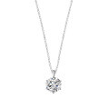 Sterling Silver 2-Carat Moissanite Minimalist Pendant Necklace, Wholesale Gift-0-3