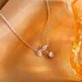 wholesale S925 Sterling Silver Rose Necklace for Women, Minimalist and Unique Design, Elegant Pendant Collarbone Chain-0-0