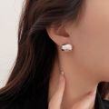 wholesale S925 Sterling Silver Minimalist Elegant Song Hye-kyo Same Style Stud Earrings for Women, Small and Exquisite Flat Round Shape High-end New Earrings-0-2