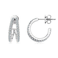 S925 Sterling Silver D-color Moissanite Bow Earrings-Style G [Clearance Sale with Free Shipping] K Silver  925 Silver