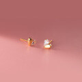 wholesale S925 Sterling Silver Petite Minimalist Heart-shaped Diamond Stud Earrings for Women, Fresh and Sweet Summer Ear Accessories M01508-0-2