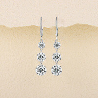 wholesale 925 Sterling Silver Fashion Commute Live Sale Earrings Light Luxury High-End European & American New Arrival Ins Long Style Moissanite Earrings-Moissanite