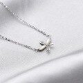 wholesale S925 Silver New Mini Daisy Internet-Famous Pendant Necklace, Trendy Fresh Flower Zircon Choker for Women-0-1