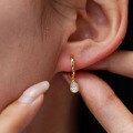 14K Gold Plated S925 Silver Teardrop Moissanite Earrings, Simple Women's Studs-0-2