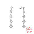 wholesale S925 Sterling Silver Butterfly Diamond Chain Tassel Earrings-0-8
