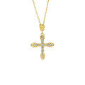 wholesale 925 Silver New Mulan Cross Necklace Women's Collarbone Chain Korean Minimalist Zircon Inlaid Jewelry-0-1