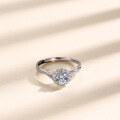 wholesale Sterling Silver D Color Moissanite Ring for Women, Live Stream Source, Niche Design, Light Luxury, Gift for Girlfriend, Proposal, Wedding Ring-0-1