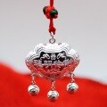 wholesale S999 Pure Silver Fu Character Longevity Lock Necklace for Babies and Infants, Full Moon and Birthday Celebration, Peace and Good Luck Pendant-0-3