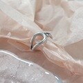 wholesale S925 Silver Antique Silver Oxidized Hollow-Out Minimalist Ring for Women, Unique and Niche Design Openable Ring for TikTok Live-0-1