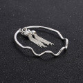 wholesale 990 Sterling Silver Möbius Loop Bracelet for Women, Ethnic Style Retro Tassel Open-Ended Bangle-0-3