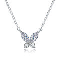 S925 Sterling Silver Moissanite Butterfly Necklace for Women-0-3