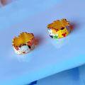 wholesale Sterling silver antique gold-plated enamel Sanrio running ring DIY bracelet necklace spacer beads pure silver jump rings cute-0-2