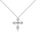 wholesale S925 Sterling Silver Korean Style Ins Cross Pendant Pearl Opal Stone Choker Necklace for Women-0-9