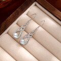 wholesale 925 Sterling Silver Freshwater Pearl Earrings, Light Luxury Advanced Sense Women's Long Earrings, Irish Celtic Knot Ear Accessories-0-2
