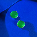 wholesale 925 Silver New Style Simulated Green Chrysoprase Earrings with Luxurious Classic Setting for Wealthy Women-0-1