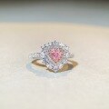 wholesale S925 Sterling Silver Pink Heart Ring for Women, Minimalist and Cute Style with Pink Diamond, Simple and Lovely, Trendy for Wholesale-0-1