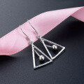 wholesale Metal S925 silver fashion triangle earrings, Korean new style simple creative fresh and elegant trendy women's earrings wholesale-0-2