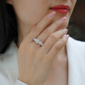 925 Sterling Silver 1-Carat Moissanite Women's Ring, Multi-Stone, Exquisite Craftsmanship, New High-End Niche Design-0-1