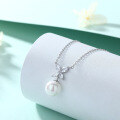 wholesale 925 Sterling Silver Beaded Four-Leaf Clover Pendant Natural Pearl Necklace Women Small Design Necklace Ins Collarbone Chain Wholesale-0-2