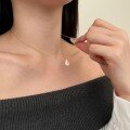 wholesale S925 Sterling Silver French Hit Women's Necklace with 8A Cubic Zirconia Square Ice-Cut Pendant, Elegant Design Collarbone Chain-0-2