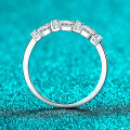 S925 Sterling Silver All Moissanite Women's Ring, Dainty Band, Daily Gift-0-1