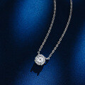 925 Silver Rose Zircon 1ct Four-Prong Pendant Necklace, Holiday Gift-0-1