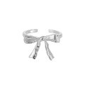 wholesale S925 Sterling Silver 3167 Butterfly Knot Ring Women Aloof Style Small and Unique Personality Ins Temperament Simple Women's Silver Ring-0-5